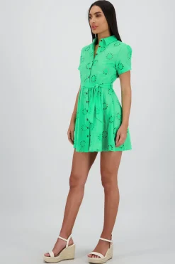 Vestido maxi camisero eyeled