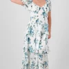 Vestido maxi capas estampado flores