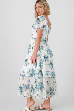 Vestido maxi capas estampado flores