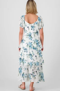 Vestido maxi capas estampado flores