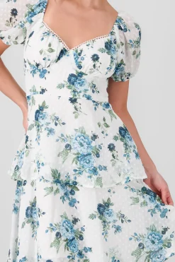 Vestido maxi capas estampado flores