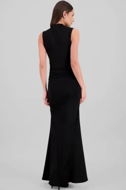 Vestido maxi cuello alto sin mangas