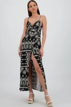 Vestido maxi estampado