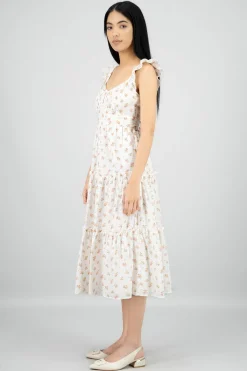 Vestido maxi estampado flores