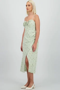 Vestido maxi flores en lino