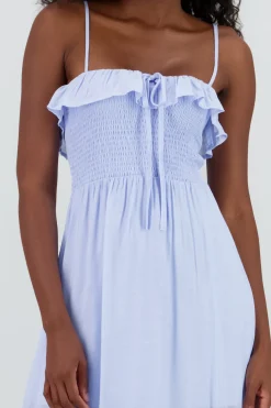 Vestido maxi olan con tirantes