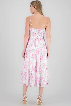 Vestido maxi olanes etampado flores