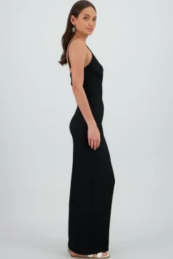 Vestido maxi texturas tirantes aro