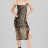 Vestido maxi tirantes animal print