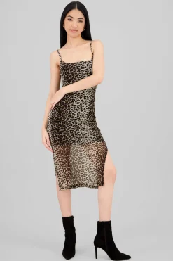 Vestido maxi tirantes animal print