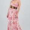 Vestido maxi tirantes estampado flores