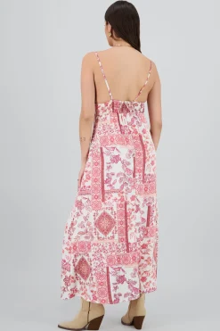 Vestido maxi tirantes estampado flores