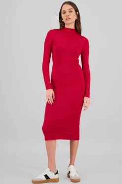 Vestido midi cuello alto