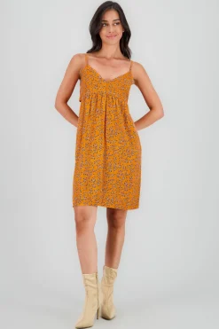 Vestido midi escote v tirantes