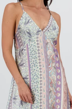 Vestido midi escote v tirantes