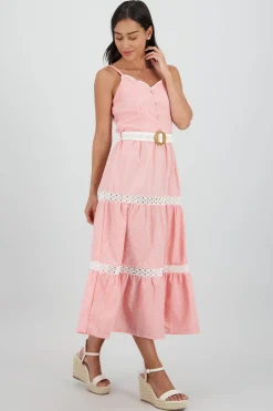 Vestido midi olanes detalle cinturon