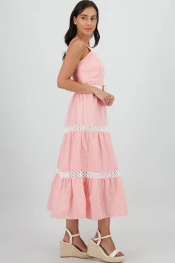 Vestido midi olanes detalle cinturon