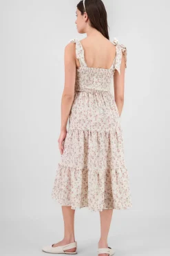Vestido midi smock florecitas