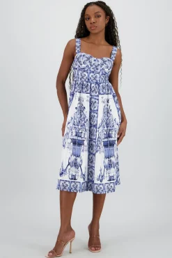 Vestido midi tirantes gruesos