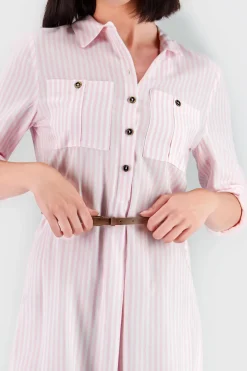 Vestido Mini Camisero Estampado Rayas