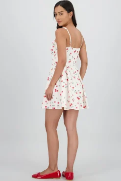 Vestido mini corset estampado cerezas