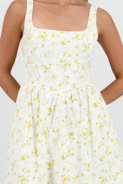 Vestido mini corset estampado flores