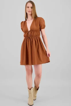 Vestido mini detalle moños