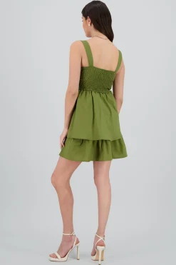 Vestido mini escote cruzado tirantes