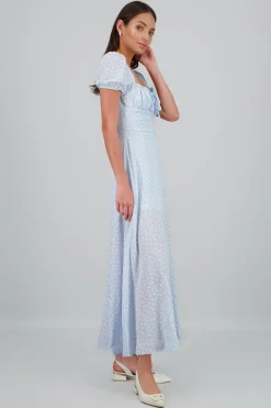 Vestido mini flores manga corta