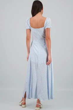 Vestido mini flores manga corta