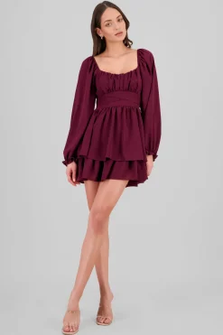 Vestido Mini Olanes Manga Larga