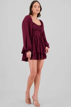 Vestido Mini Olanes Manga Larga