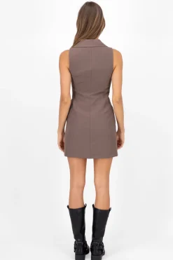 Vestido Mini Solapa Botones