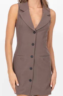 Vestido Mini Solapa Botones