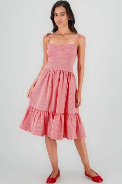 Vestido mini tirantes copas olan