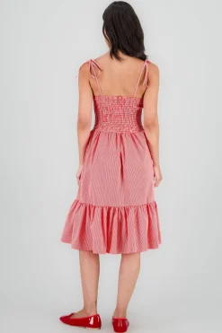 Vestido mini tirantes copas olan