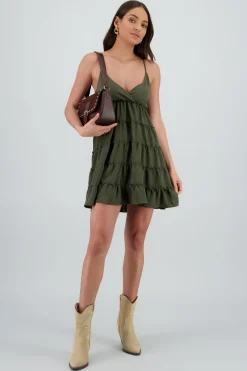 Vestido mini tirantes liso