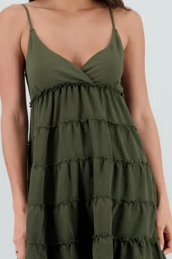 Vestido mini tirantes liso