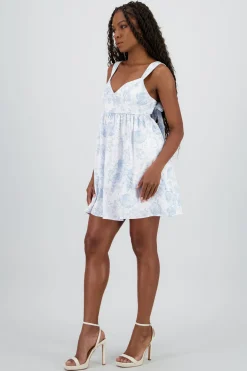 Vestido mini tirantes moño