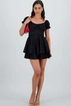 Vestido olanes manga corta