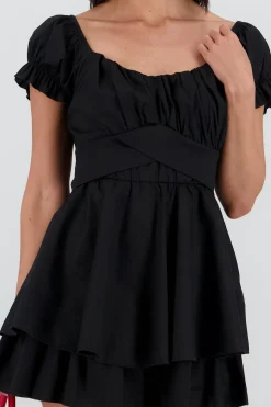 Vestido olanes manga corta