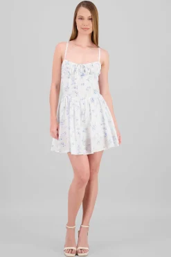 Vestido pritn de flores con textura