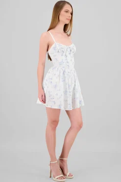 Vestido pritn de flores con textura