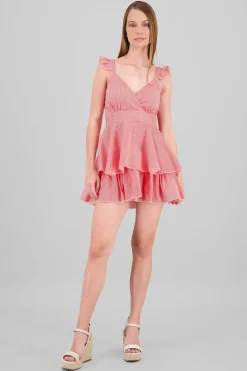 Vestido rayas tirantes detalle olanes