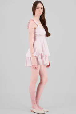 Vestido rayas tirantes detalle olanes