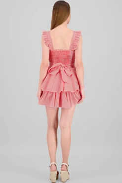 Vestido rayas tirantes detalle olanes