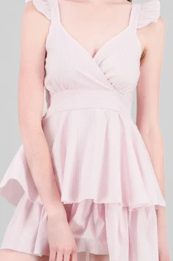 Vestido rayas tirantes detalle olanes