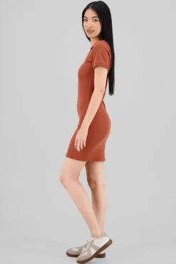 Vestido rib mini cuello polo